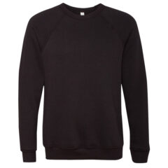 BELLA + CANVAS Sponge Fleece Raglan Crewneck Sweatshirt - BELLA__CANVAS_3901_Black_Front_High