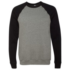 BELLA + CANVAS Sponge Fleece Raglan Crewneck Sweatshirt - BELLA__CANVAS_3901_Deep_Heather-_Black_Front_High