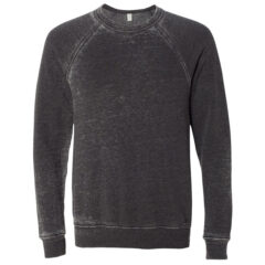 BELLA + CANVAS Sponge Fleece Raglan Crewneck Sweatshirt - BELLA__CANVAS_3901_Grey_Acid_Wash_Front_High