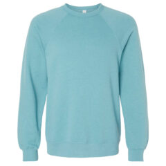 BELLA + CANVAS Sponge Fleece Raglan Crewneck Sweatshirt - BELLA__CANVAS_3901_Heather_Blue_Lagoon_Front_High