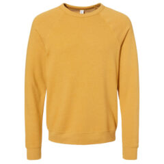 BELLA + CANVAS Sponge Fleece Raglan Crewneck Sweatshirt - BELLA__CANVAS_3901_Heather_Mustard_Front_High