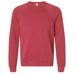 BELLA + CANVAS Sponge Fleece Raglan Crewneck Sweatshirt - BELLA__CANVAS_3901_Heather_Red_Front_High