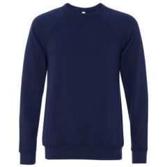 BELLA + CANVAS Sponge Fleece Raglan Crewneck Sweatshirt - BELLA__CANVAS_3901_Navy_Triblend_Front_High