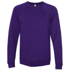 BELLA + CANVAS Sponge Fleece Raglan Crewneck Sweatshirt - BELLA__CANVAS_3901_Team_Purple_Front_High