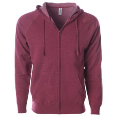 Independent Trading Co. Special Blend Raglan Full-Zip Hooded Sweatshirt - Independent_Trading_Co_PRM33SBZ_Crimson_Front_High