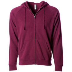 Independent Trading Co. Special Blend Raglan Full-Zip Hooded Sweatshirt - Independent_Trading_Co_PRM33SBZ_Maroon_Front_High