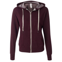 Independent Trading Co. Heathered French Terry Full-Zip Hooded Sweatshirt - Independent_Trading_Co_PRM90HTZ_Burgundy_Heather_Front_High