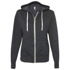 Independent Trading Co. Heathered French Terry Full-Zip Hooded Sweatshirt - Independent_Trading_Co_PRM90HTZ_Charcoal_Heather_Front_High