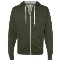 Independent Trading Co. Heathered French Terry Full-Zip Hooded Sweatshirt - Independent_Trading_Co_PRM90HTZ_Olive_Heather_Front_High