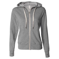 Independent Trading Co. Heathered French Terry Full-Zip Hooded Sweatshirt - Independent_Trading_Co_PRM90HTZ_Salt_038_Pepper_Front_High