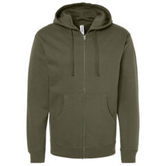 Independent Trading Co. Midweight Full-Zip Hooded Sweatshirt - Independent_Trading_Co_SS4500Z_Army_Front_High