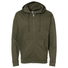 Independent Trading Co. Midweight Full-Zip Hooded Sweatshirt - Independent_Trading_Co_SS4500Z_Army_Heather_Front_High
