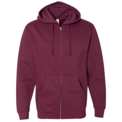 Independent Trading Co. Midweight Full-Zip Hooded Sweatshirt - Independent_Trading_Co_SS4500Z_Maroon_Front_High