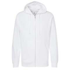 Independent Trading Co. Midweight Full-Zip Hooded Sweatshirt - Independent_Trading_Co_SS4500Z_White_Front_High