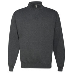 JERZEES Nublend® Cadet Collar Quarter-Zip Sweatshirt - JERZEES_995MR_Black_Heather_Front_High