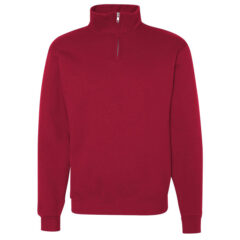 JERZEES Nublend® Cadet Collar Quarter-Zip Sweatshirt - JERZEES_995MR_True_Red_Front_High
