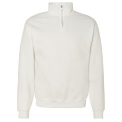 JERZEES Nublend® Cadet Collar Quarter-Zip Sweatshirt - JERZEES_995MR_White_Front_High