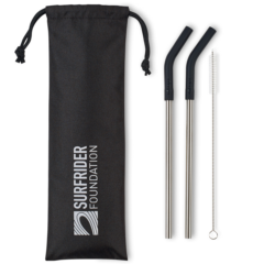 Aviana™ Poppy 2-Pack Stainless Straw Set - Aviana Poppy 2-Pack Stainless Straw Set 8211 Black