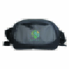 rPET Deluxe Padded Belt Bag / Fanny Pack - BAG602_BLACK_DIGITEK-TRANSFER-FLAT