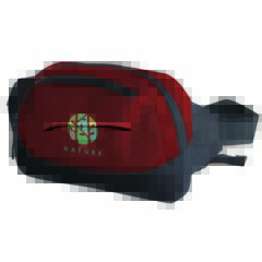 rPET Deluxe Padded Belt Bag / Fanny Pack - BAG602_RED_DIGITEK-TRANSFER-FLAT