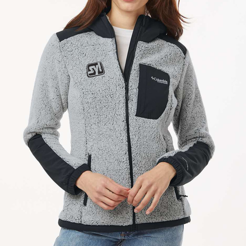 Columbia Women’s Arctic Crest™ Sherpa Full-Zip Jacket - Columbia_208903_White-_Black_Front_High_Model