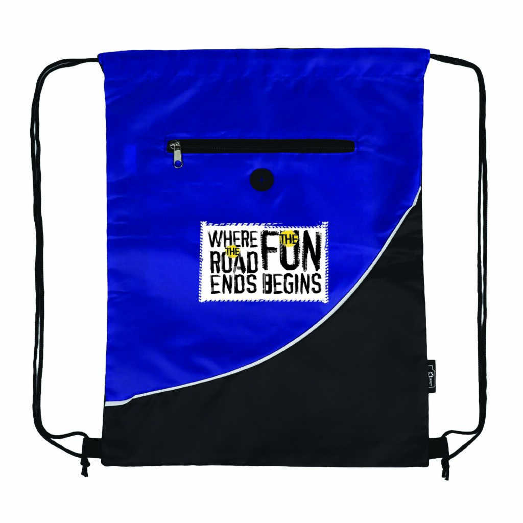 Eco-Friendly rPET Drawstring Bag With Mesh - BAG105_ROYALBLUE_DIGITEK-TRANSFER-FLAT