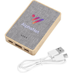 Dual Port Bamboo/rPET Powerbank 5,000mAh - lg_sub05_10526