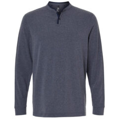 Adidas Henley Long Sleeve Tee - Adidas_A597_Collegiate_Navy_Melange_Front_High