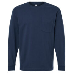 American Apparel Super Heavyweight Long Sleeve Pocket Tee - American_Apparel_9410_Sea_Blue_Front_High