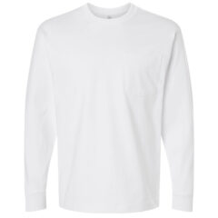 American Apparel Super Heavyweight Long Sleeve Pocket Tee - American_Apparel_9410_White_Front_High