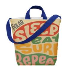 Sublime Series rPET Satchel Tote Bag - 30172_WHTBLU_Sublimation