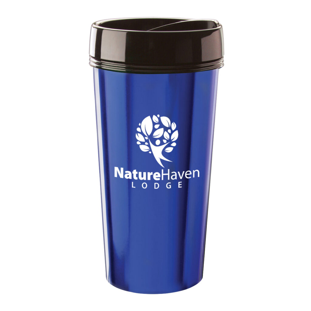ThermalTraveller™ Metallic Foil Travel Tumbler – 16 oz - 5643_BLU_Silkscreen