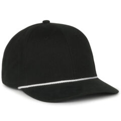 Modern Cap with Solid Back and Visor Cord - oc602_black_02
