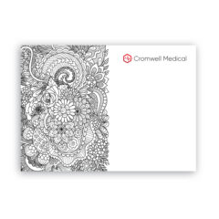 Post-it® Custom Printed Coloring Pad – 25 Sheets - 1323_WHT_Pad_4CP