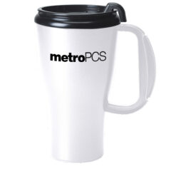 Omega Mug with Slider Lid – 16 oz - 5916_WHT_Silkscreen