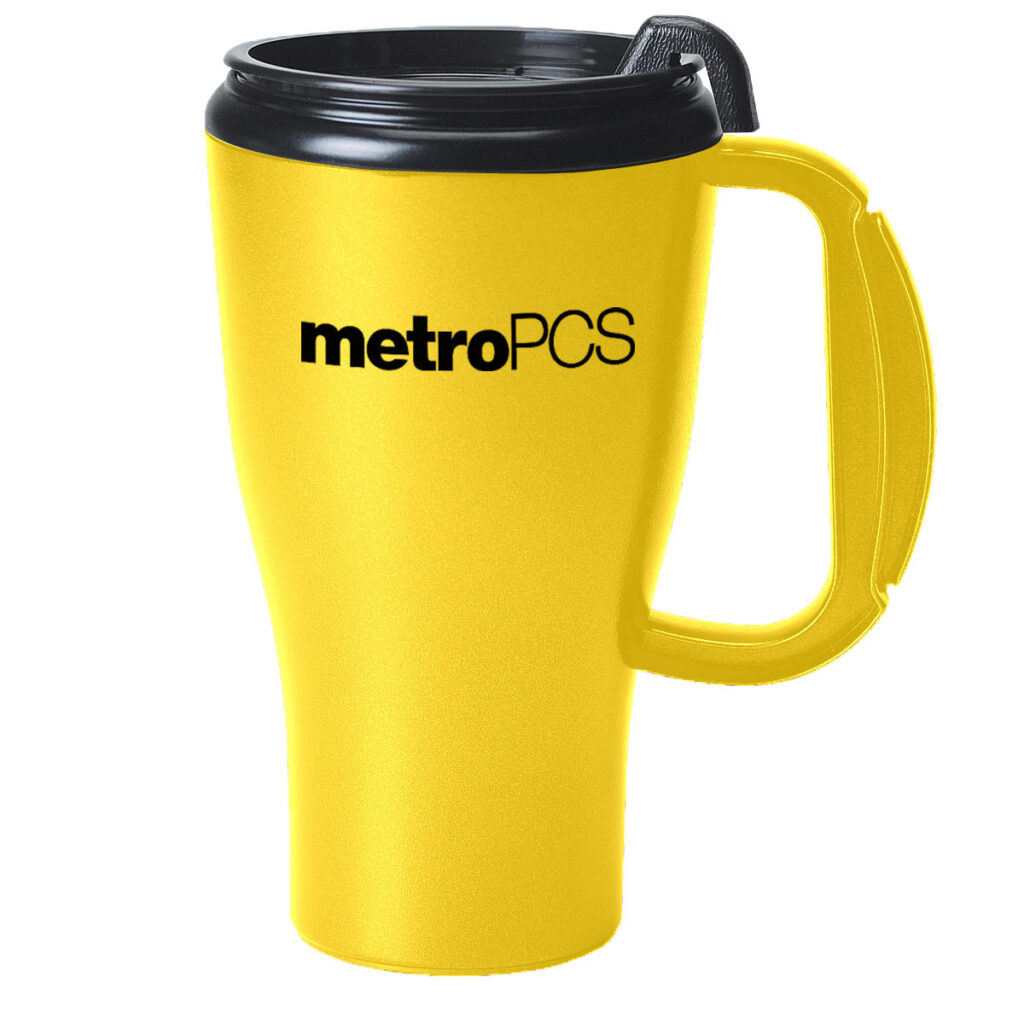 Omega Mug with Slider Lid – 16 oz - 5916_YEL_Silkscreen