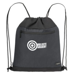 RejuVe® Milano Recycled Heather Drawstring Bag - Black-257033-dr104-black-zoom