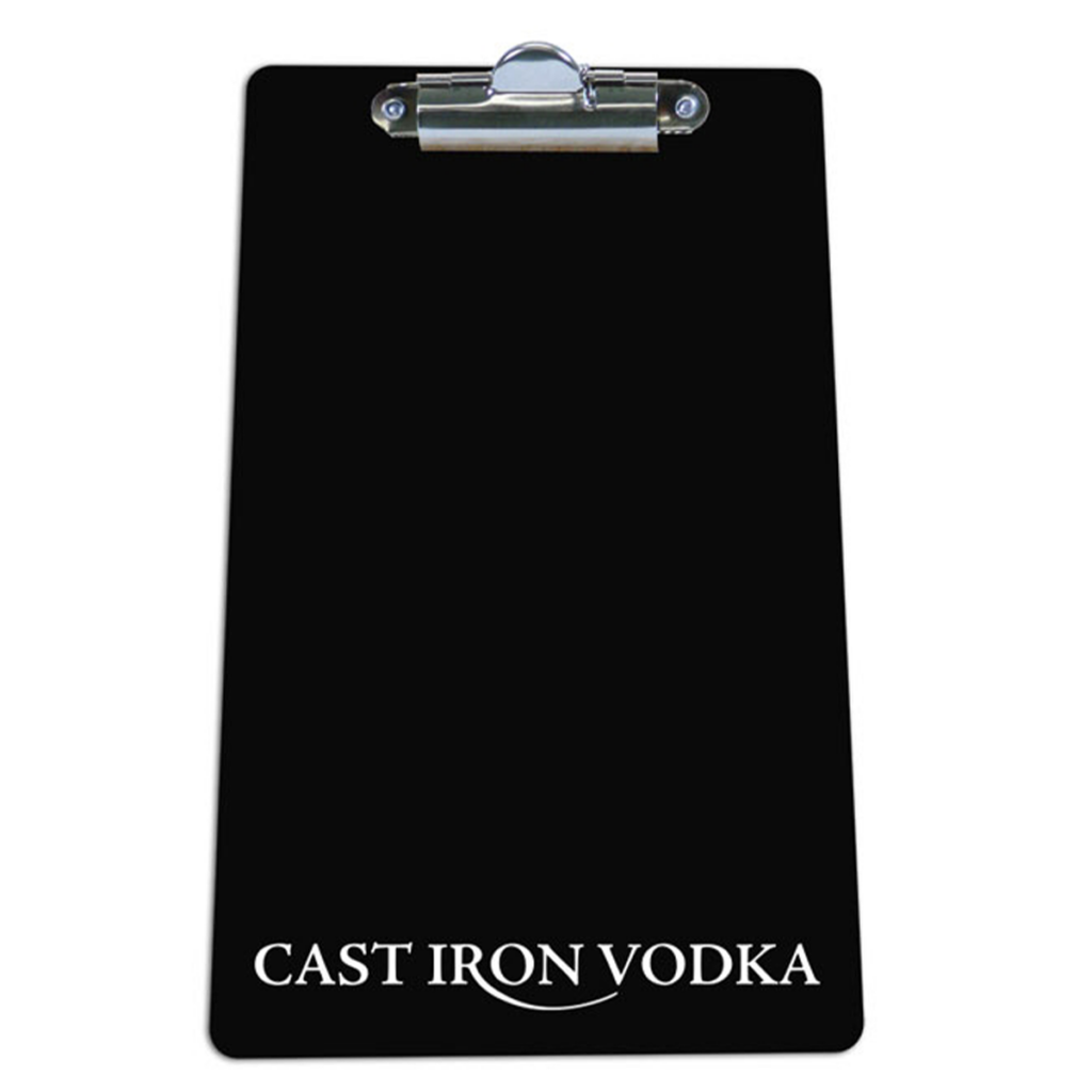 Black Acrylic Check/Menu Holder With Clip – 5″ w x 10″ h - Black Acrylic Check-Menu Holder With Clip