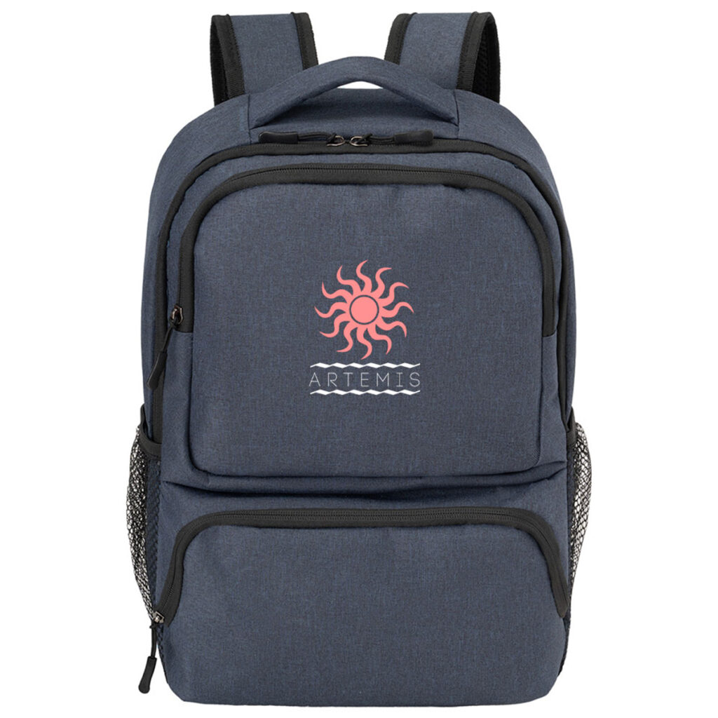 RejuVe® Heather Lite Executive Business Backpack - Blue-76027-dr126-blue-zoom