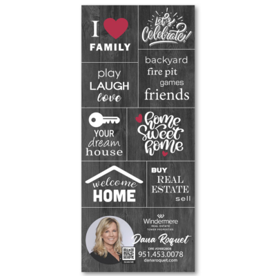 Business Card Magnet with 8 Message Magnets