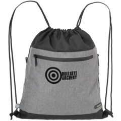 RejuVe® Milano Recycled Heather Drawstring Bag - Charcoal-541998-dr104-charcoal-zoom
