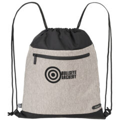 RejuVe® Milano Recycled Heather Drawstring Bag - Graphite-815083-dr104-graphite-zoom