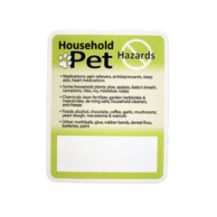 Household Pet Hazards Decal - Household Pet Hazards Decal 8211 Kelly Green