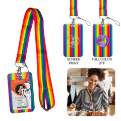 Rainbow Lanyard and Badge Holder