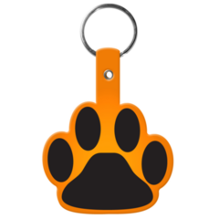 Paw Shaped Flexible Key Tag - Paw Shaped Flexible Key Tag 8211 Translucent Orange