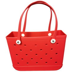 Large EVA Tote Bag with Holes - red