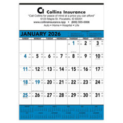 Triumph® Calendars Blue and Black Contractor Memo Calendar - main