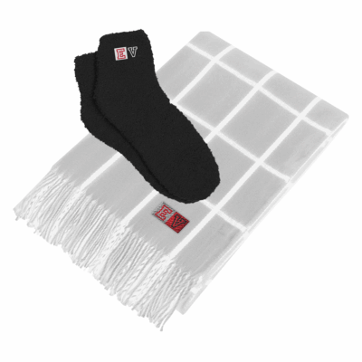 Charleston Throw 038 Fuzzy Socks Kit 8211 Grey-White Black Socks