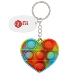Push Pop Bubble Heart Fidget Sensory Keychain