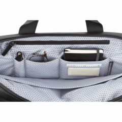 Moleskine® Classic Slim Briefcase - Moleskine Classic Slim Briefcase 8211 interior pockets in use